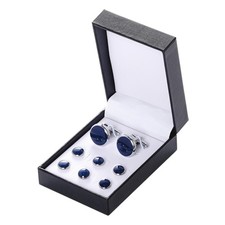 8 Pcs Round Cuff Links Elegant Male Classic Cufflinks Shirt Studs