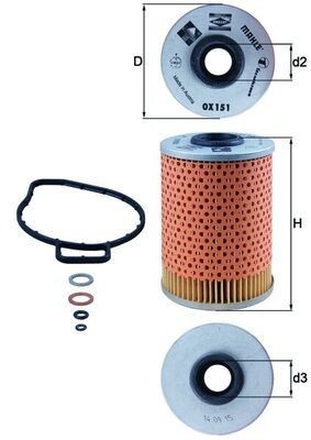 Knecht ÖLfilter OX 171/2D1 FüR CitroËN DS Opel Peugeot Toyota-image