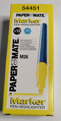 Paper Mate 56451 W20 gelber Textmarker   heller Markierungsstift für Studium & Arbeit