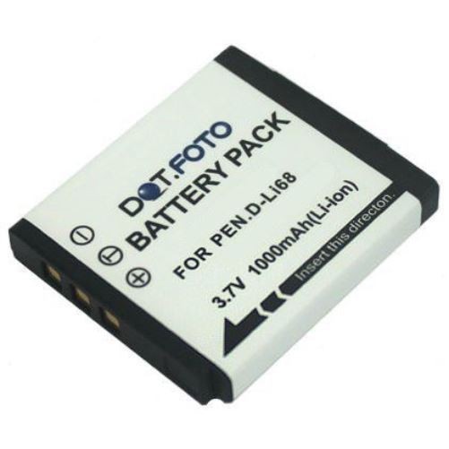 Battery for Pentax D-LI68, D-LI122 - 1000mAh | S10, S12, VS20, Q, Q7, Q10, Q-S1