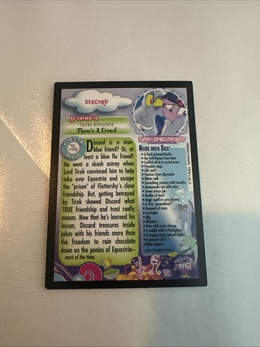 My Little Pony Series 3 Discord / Twilight Sparkle F61 Promo Foil Trading Card - Picture 2 of 8