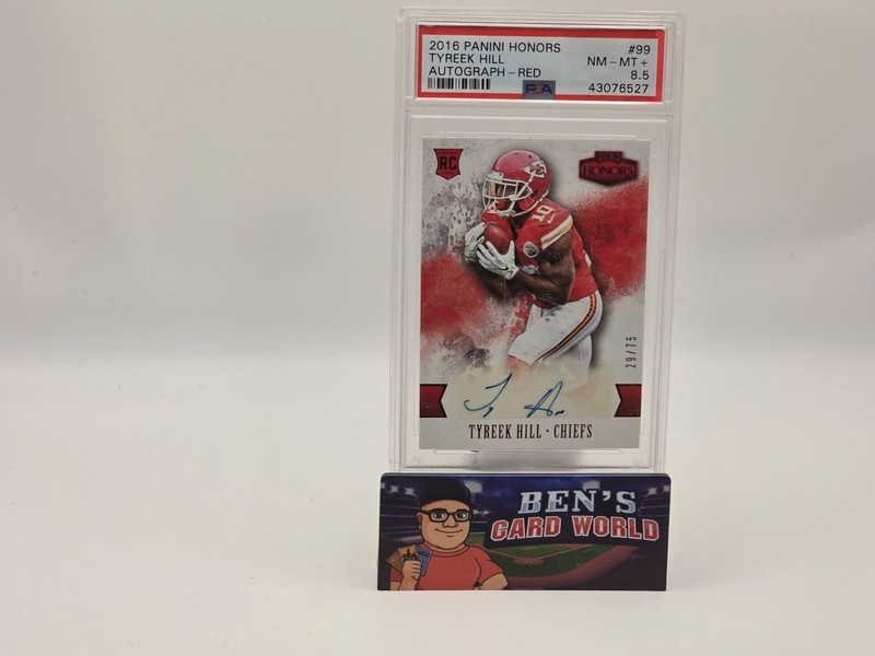 2016 PANINI HONORS #99 TYREEK HILL AUTOGRAPH RED /75 PSA 8.5