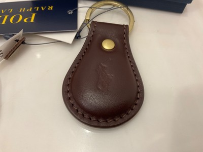 NEW Polo Ralph Lauren Leather Embossed POLO PLAYER Key Ring