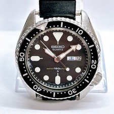 Seiko 7548 7000 Orologio Subacqueo Data Giorno Orologio Quadrante Nero Vintage Raro