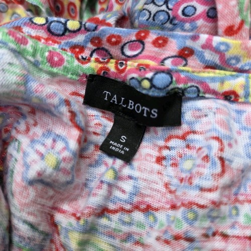 Abito Talbots Tg S 100% Cotone Multicolore Paisley Colorato Leggero Corto - Foto 4 di 4
