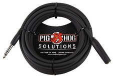 Pig Hog PHX14-25 1/4" TRSF to TRSM Headphone Extension 25 Feet, Black