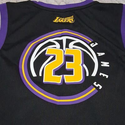 NBA Los Angeles Lakers Youth Basketball Jersey Lebron James 23 Black Size 10-12