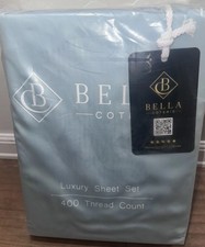 Bella Coterie Bamboo Luxury 400 Thread Count Split King Sheet Set Coastal Blue