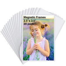 HIIMIEI 20 Pack Wallet Size Magnet Photo Frame 2.5x3.5-20Pack, White