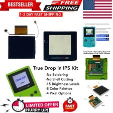 Game Boy Color 2.45 Inch IPS Backlight LCD Screen Replacement Kit DROP-IN, N...