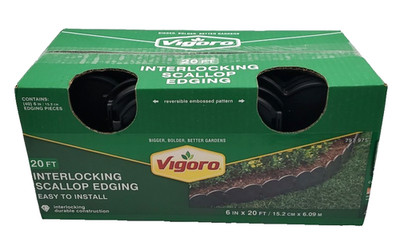 Vigoro 20ft Interlocking Scallop Edging-Black (40) 6in Edging Pieces 797 795
