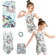Kids Girls Dance Costume Sets Leotard Competition Outfit Figure Skating Stage