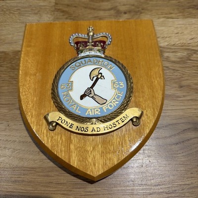 RAF No63 Bomber Squadron Chivenor North Devon 1958 bis 1992 Queens Abzeichen Plakette