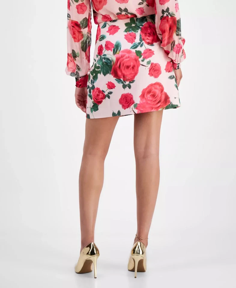 GUESS Mujer Falda Talla S Raisa Estampado Floral Envolvente Mini Foto 2 de 4
