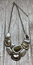 PREMIER DESIGNS PD PIONEER SILVER BRONZE TONE HAMMERED NECKLACE