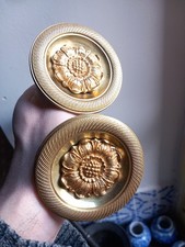 Coppia Ferma Tende Bronzo Stile Empire Xxe Rosone