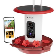 Smart Hummingbird Feeder with Camera 5G WiFi 3K HD Red BIRD-V10 Nafnti Solar