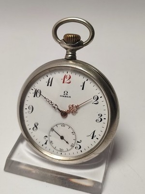 OMEGA - RED TWELVE - LOCOMOTIVE ENGRAVING - pocket watch #25