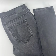 True Religion Geno Relaxed Slim Jeans Size 36x32 Black.
