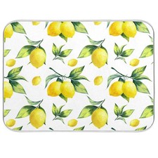 Tropical Lemon Leaves Dish Drying Mat 18x24 Inch Kitchen Absorbent Pad