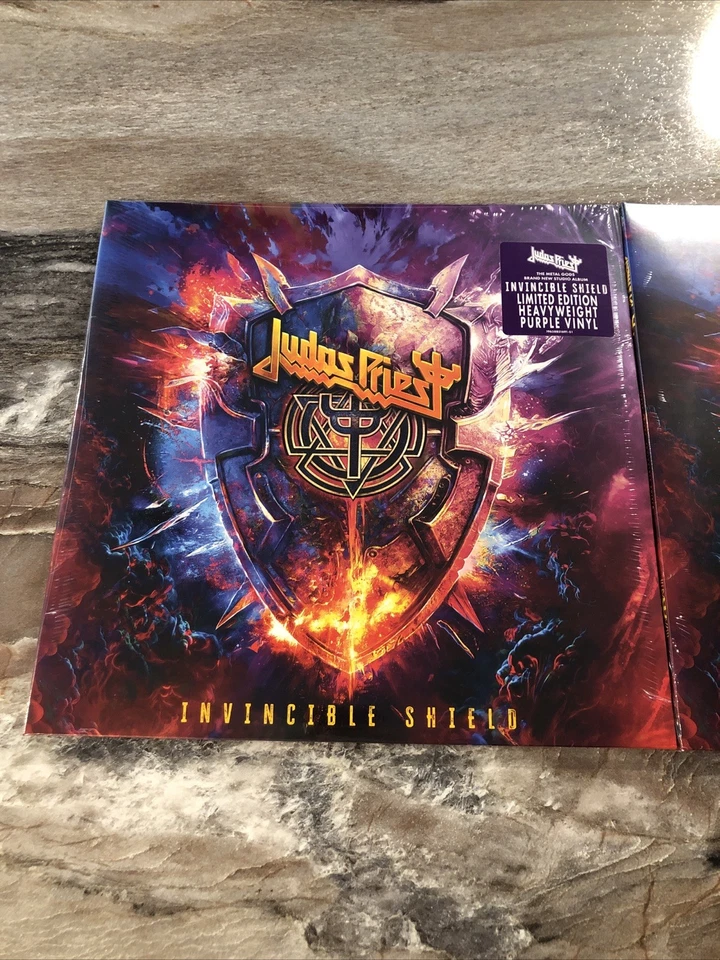 Judas Priest Invincible Shield Limited Editions Purple Blue Vinyl Set New Signed - Image 2 of 4