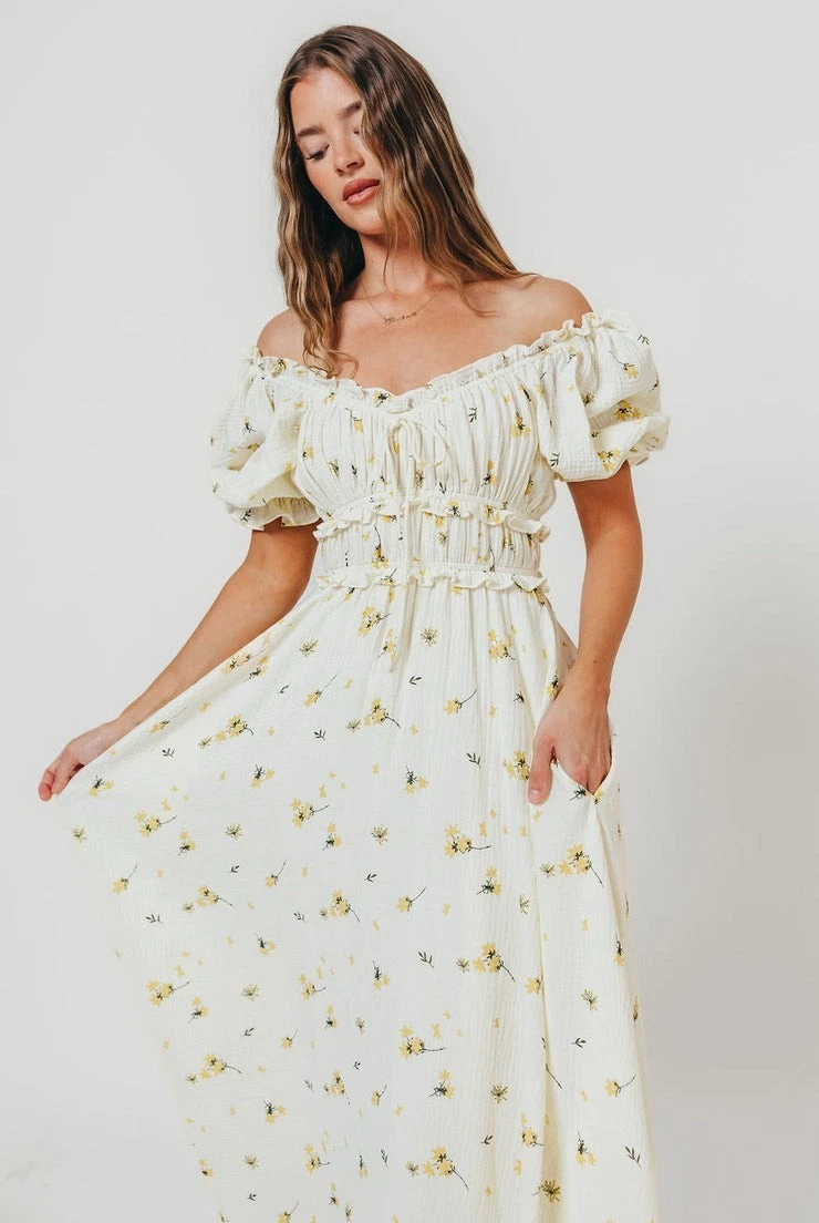 white christmas dresses Harlow Maxi Dress in Ivory Floral main image 1