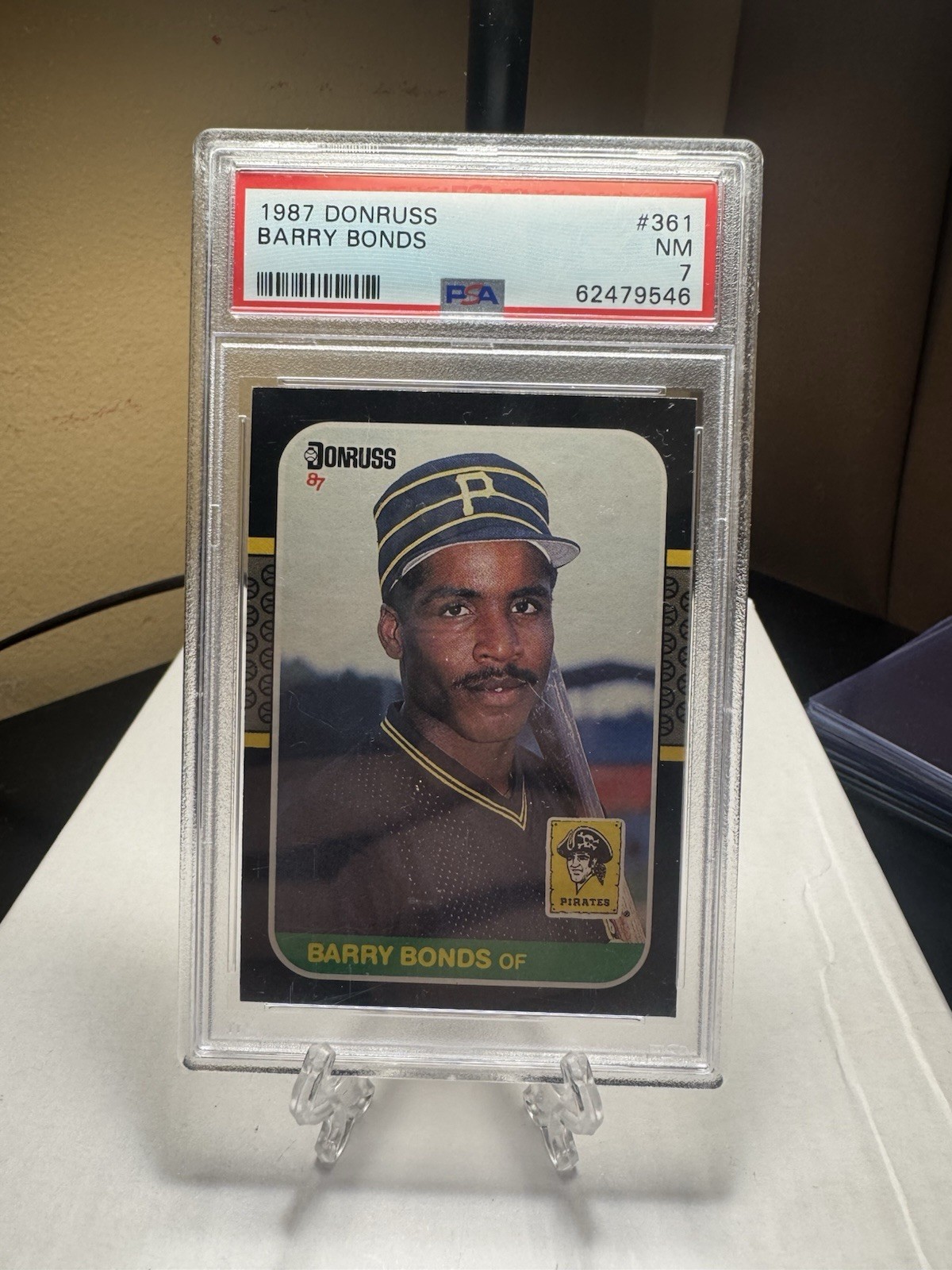 1987 Donruss Barry Bonds #361 (RC) PSA 7