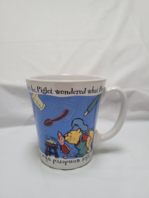 FTD Winnie The Pooh Cooking Coffee Cup Mug Piglet 12 oz Blue 4.5 Inches Tall