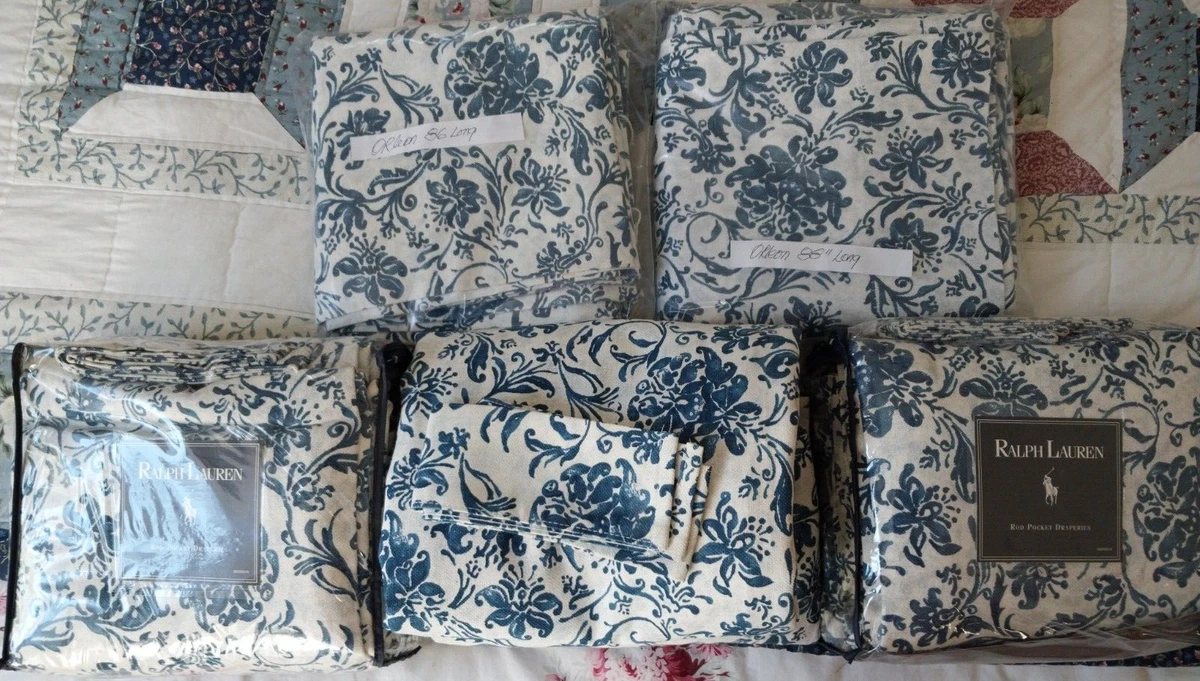 Ralph Lauren Blue Floral Window Curtains & Drapes for sale | eBay