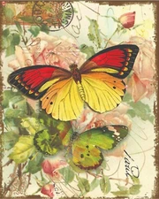 Butterfly Decoupage Rice Paper, Butterfly and Flower Decoupage Paper Size 8x10"