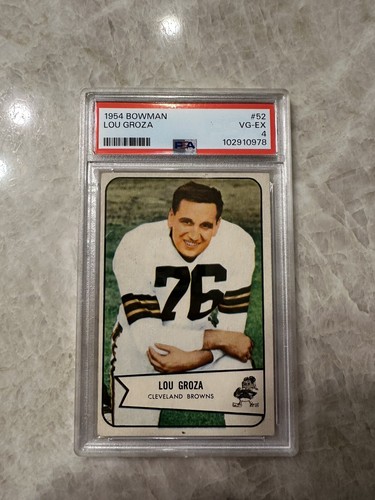1954 Bowman #52 Lou Groza Cleveland Browns HOF Ohio St PSA 4 VG-EX NFL Football