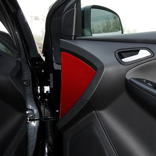 Red Carbon Fiber Interior Dashboard Side Slot Panel Trim For Ford Focus 2012-18 - Foto 4 di 20