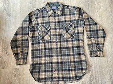 Vintage Pendleton Field Shirt Large 100% Virgin Wool 1960s USA Made Plaid