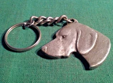 Rawcliffe Pewter I Love My German Pointer Dog Keychain Signed P. Davis 1982