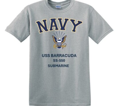 USS BARRACUDA SS-550* SUBMARINE*NAVY EAGLE*SHIRT. OFFICIALLY LICENSED