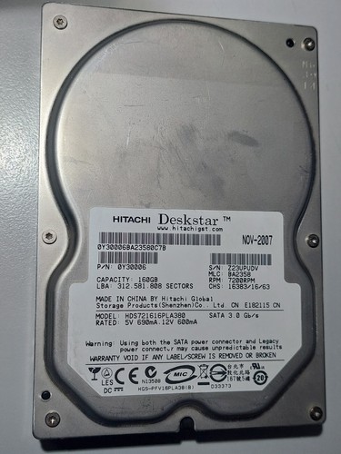 Hitachi Deskstar HDS721616PLA380 Internal SATA II Hard Drive 160GB 3,5” 7200RPM. - Picture 5 of 24