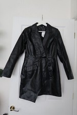 New Boohoo Faux Leather Dress Black Size 8