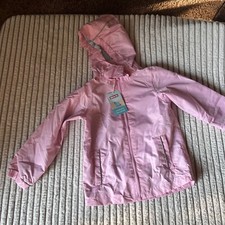 Girls Lily  Dan size XS 4-5 zip up Rain Jacket Removable Hood New