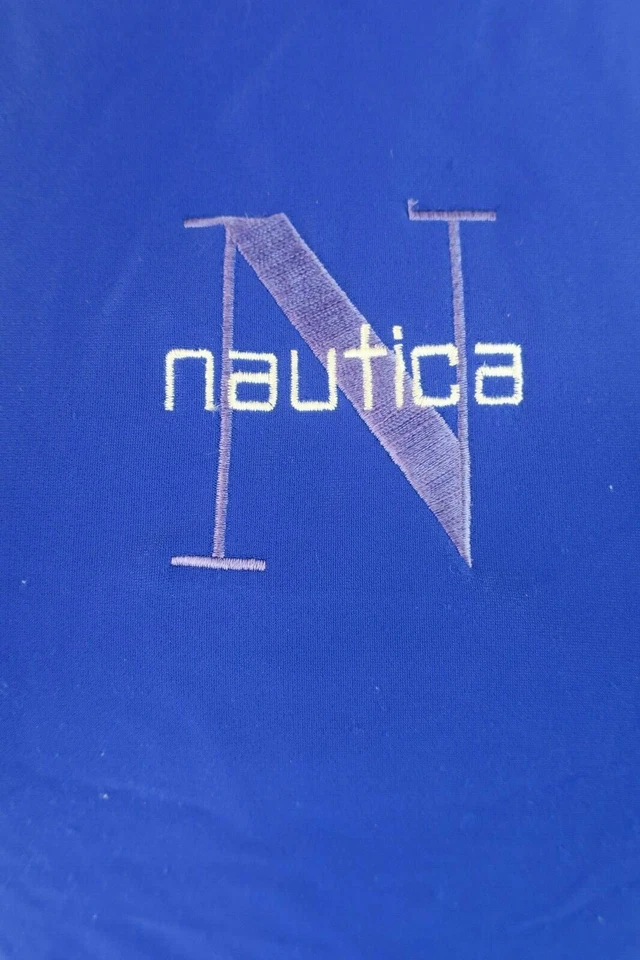 Traje de baño de una pieza azul corte alto Nautica años 90 de colección talla 14 logotipo bordado hecho en EE. UU. Foto 3 de 4