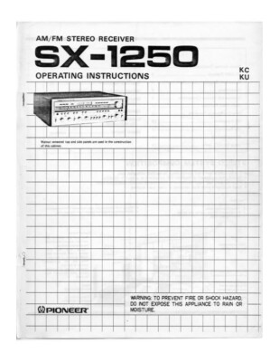 Bedienungsanleitung-Operating Instructions für Pioneer SX-1250 