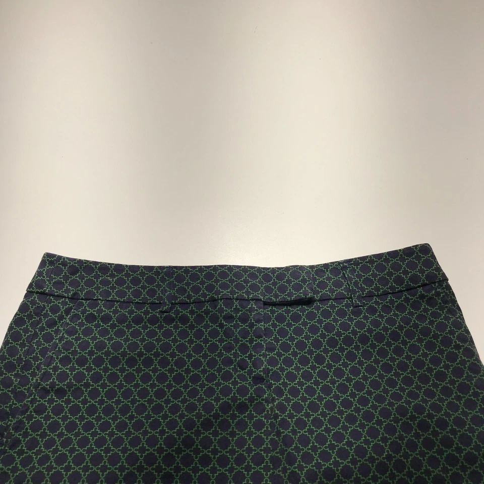 Pantalones Cortos Kenar Para Mujer Talla 4 Azul Verde Estampado Elegante Tiro Medio 3.5 Pulgadas con Bolsillos Foto 3 de 4