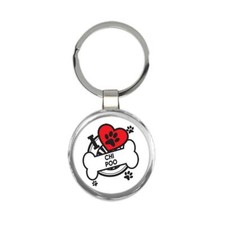 Chi Poo: Llavero redondo de regalo raza de perro mascota me encanta mi lindo cachorro perros mascotas