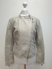 Gg624 Womens Tom Tailor By Bridgette Stone Slim Fit Leather Jacket Uk M 10 Eu 38