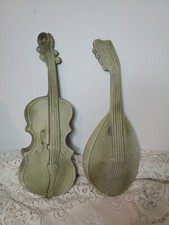 Vintage Madolin And Violin Wall Hangings Decor Royal Brand Musical Instruments 