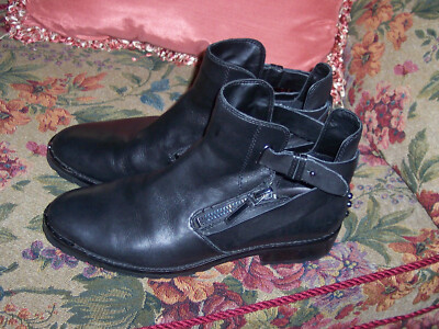 Dolce Vita Kinley Moto Bootie Ankle Boot 11 M Black Leather EUC w