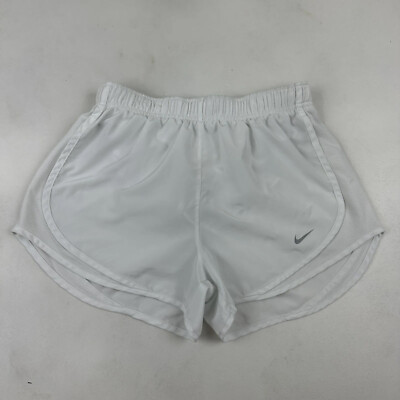 white nike tempo running shorts