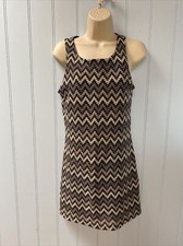 Forever 21 Sleeveless Back Zip Gray Geometric Sheath Dress Size S/P