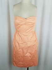 J.Crew Cold Bare Shoulder Layered Tiered Ruched Mini Sun Dress Womens 6 Apricot 