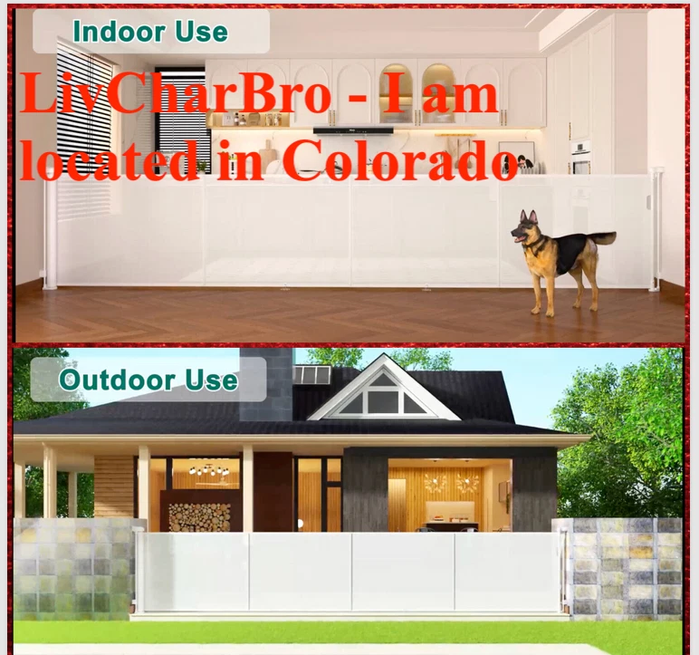 42" Tall x 180" Extra Wide Retractable Gate Large Openings Baby Pet Gate White
