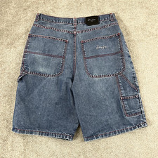 SEAN JOHN Shorts Mens 33 x 11.5" Blue Baggy Denim Skate Hip Hop Grunge Y2K